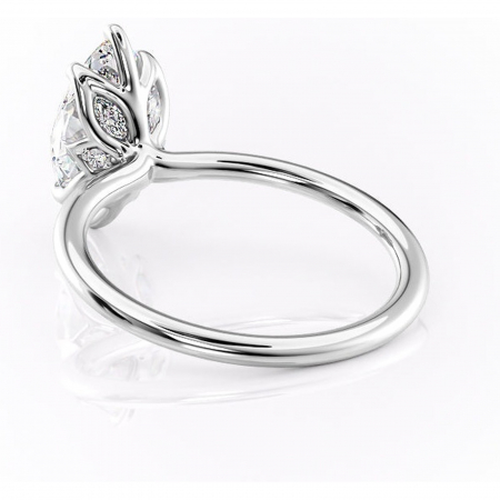 Inel de logodnă Zephyra din aur Alb 14kt cu moissanite tăietură marquise – Solitar rafinată pentru profil înalt | Personalizează și configurează gratuit online [3]