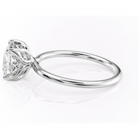 Inel de logodnă Zephyra din aur Alb 14kt cu moissanite tăietură princess – Solitar rafinată pentru profil înalt | Personalizează și configurează gratuit online [5]