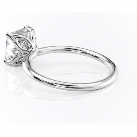 Inel de logodnă Zephyra din aur Alb 14kt cu moissanite tăietură princess – Solitar rafinată pentru profil înalt | Personalizează și configurează gratuit online [4]