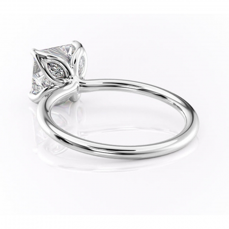 Inel de logodnă Zephyra din aur Alb 14kt cu moissanite tăietură princess – Solitar rafinată pentru profil înalt | Personalizează și configurează gratuit online [3]