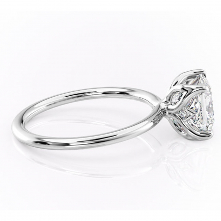 Inel de logodnă Zephyra din aur Alb 14kt cu moissanite tăietură princess – Solitar rafinată pentru profil înalt | Personalizează și configurează gratuit online [1]