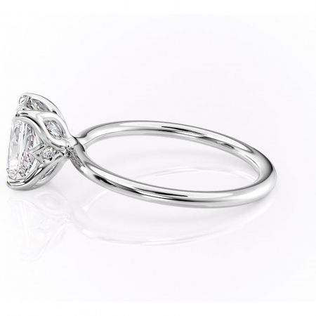 Inel de logodnă Zephyra din aur Alb 14kt cu moissanite tăietură radiantă – Solitar rafinată pentru profil înalt | Personalizează și configurează gratuit online [5]