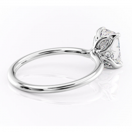 Inel de logodnă Zephyra din aur Alb 14kt cu moissanite tăietură radiantă – Solitar rafinată pentru profil înalt | Personalizează și configurează gratuit online [2]