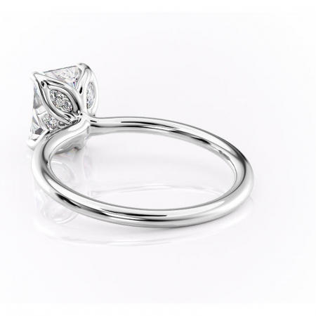 Inel de logodnă Zephyra din aur Alb 14kt cu moissanite tăietură radiantă – Solitar rafinată pentru profil înalt | Personalizează și configurează gratuit online [3]