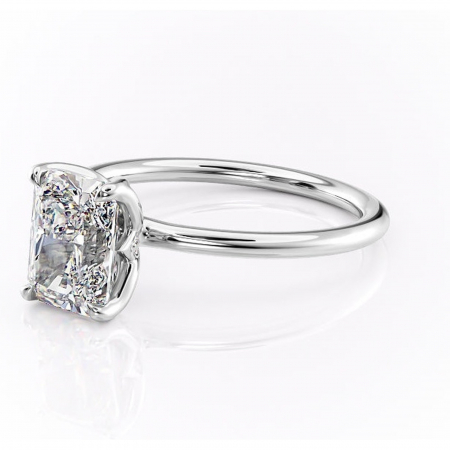 Inel de logodnă Zephyra din aur Alb 14kt cu moissanite tăietură radiantă – Solitar rafinată pentru profil înalt | Personalizează și configurează gratuit online [6]