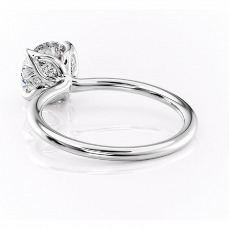 Inel de logodnă Zephyra din aur Alb 14kt cu moissanite tăietură rotundă – Solitar rafinată pentru profil înalt | Personalizează și configurează gratuit online [3]