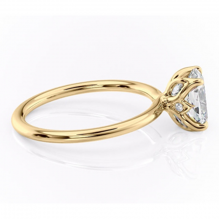 Inel de logodnă Zephyra din aur Galben 14kt cu moissanite tăietură asscher – Solitar rafinată pentru profil înalt | Personalizează și configurează gratuit online [1]