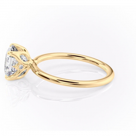 Inel de logodnă Zephyra din aur Galben 14kt cu moissanite tăietură asscher – Solitar rafinată pentru profil înalt | Personalizează și configurează gratuit online [5]