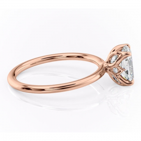 Inel de logodnă Zephyra din aur Rose 14kt cu moissanite tăietură asscher – Solitar rafinată pentru profil înalt | Personalizează și configurează gratuit online [1]