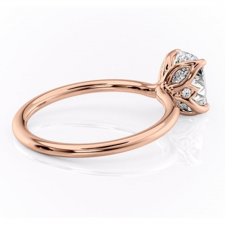 Inel de logodnă Zephyra din aur Rose 14kt cu moissanite tăietură asscher – Solitar rafinată pentru profil înalt | Personalizează și configurează gratuit online [2]