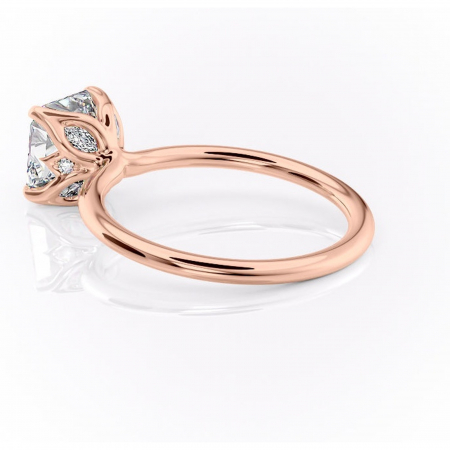 Inel de logodnă Zephyra din aur Rose 18kt cu moissanite tăietură asscher – Solitar rafinată pentru profil înalt | Personalizează și configurează gratuit online [4]