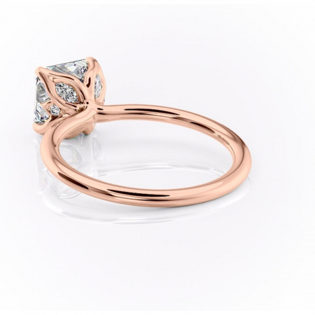 Inel de logodnă Zephyra din aur Rose 18kt cu moissanite tăietură asscher – Solitar rafinată pentru profil înalt | Personalizează și configurează gratuit online [3]