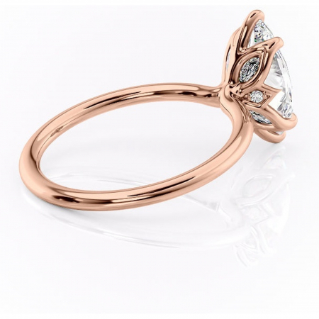 Inel de logodnă Zephyra din aur Rose 14kt cu moissanite tăietură marquise – Solitar rafinată pentru profil înalt | Personalizează și configurează gratuit online [2]
