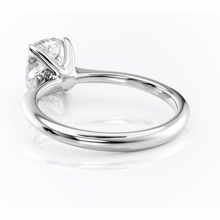 Inel de logodnă Zirena din aur Alb 14kt cu moissanite tăietură asscher – Solitar rafinată pentru profil jos | Personalizează și configurează gratuit online [3]