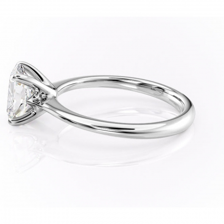 Inel de logodnă Zirena din aur Alb 14kt cu moissanite tăietură asscher – Solitar rafinată pentru profil jos | Personalizează și configurează gratuit online [5]