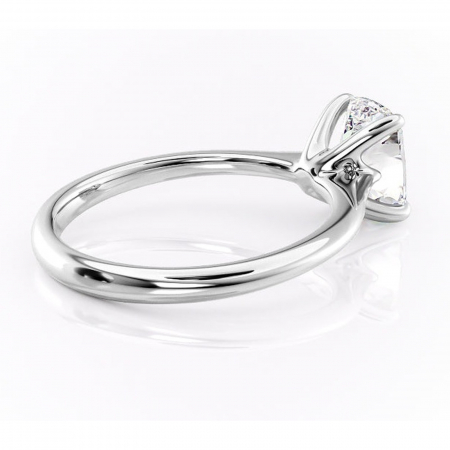 Inel de logodnă Zirena din aur Alb 14kt cu moissanite tăietură asscher – Solitar rafinată pentru profil jos | Personalizează și configurează gratuit online [2]