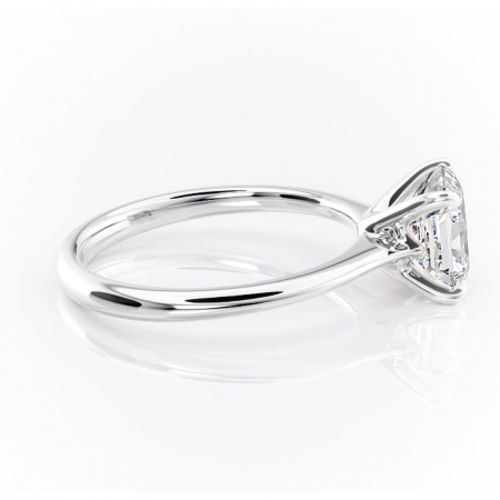 Inel de logodnă Zirena din aur Alb 14kt cu moissanite tăietură asscher – Solitar rafinată pentru profil jos | Personalizează și configurează gratuit online [1]