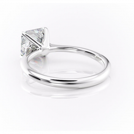 Inel de logodnă Zirena din aur Alb 14kt cu moissanite tăietură asscher – Solitar rafinată pentru profil jos | Personalizează și configurează gratuit online [3]