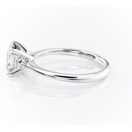 Inel de logodnă Zirena din aur Alb 14kt cu moissanite tăietură asscher – Solitar rafinată pentru profil jos | Personalizează și configurează gratuit online [5]