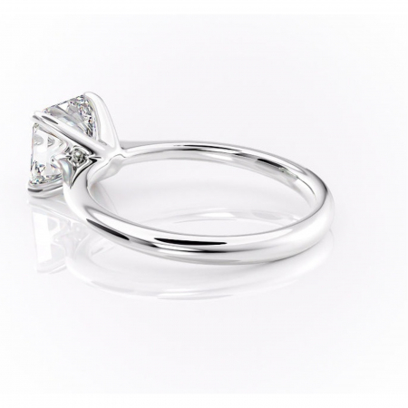 Inel de logodnă Zirena din aur Alb 14kt cu moissanite tăietură asscher – Solitar rafinată pentru profil jos | Personalizează și configurează gratuit online [4]