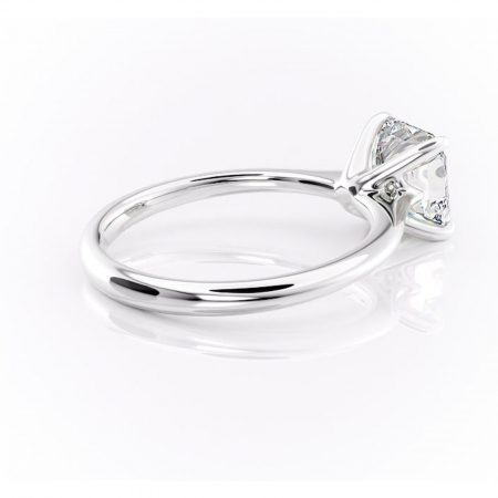 Inel de logodnă Zirena din aur Alb 14kt cu moissanite tăietură asscher – Solitar rafinată pentru profil jos | Personalizează și configurează gratuit online [2]
