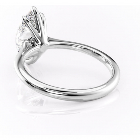 Inel de logodnă Zirena din aur Alb 14kt cu moissanite tăietură marquise – Solitar rafinată pentru profil jos | Personalizează și configurează gratuit online [3]
