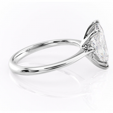 Inel de logodnă Zirena din aur Alb 14kt cu moissanite tăietură marquise – Solitar rafinată pentru profil jos | Personalizează și configurează gratuit online [1]
