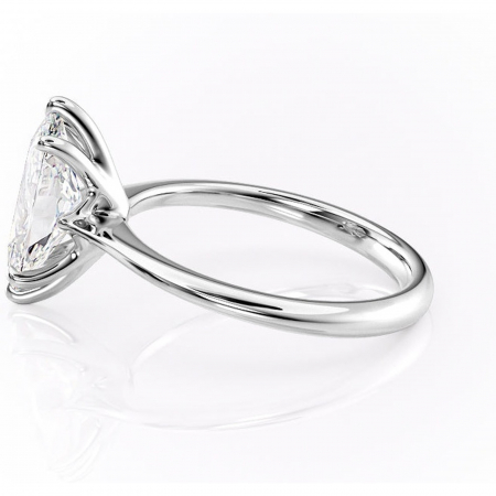 Inel de logodnă Zirena din aur Alb 14kt cu moissanite tăietură marquise – Solitar rafinată pentru profil jos | Personalizează și configurează gratuit online [5]