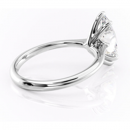 Inel de logodnă Zirena din aur Alb 14kt cu moissanite tăietură marquise – Solitar rafinată pentru profil jos | Personalizează și configurează gratuit online [2]