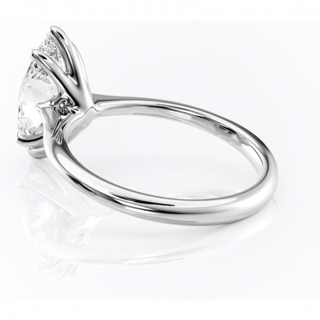 Inel de logodnă Zirena din aur Alb 14kt cu moissanite tăietură marquise – Solitar rafinată pentru profil jos | Personalizează și configurează gratuit online [4]