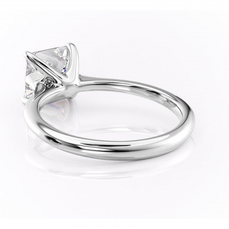 Inel de logodnă Zirena din aur Alb 14kt cu moissanite tăietură princess – Solitar rafinată pentru profil jos | Personalizează și configurează gratuit online [3]