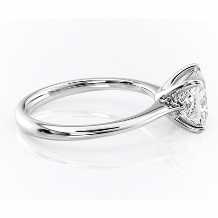 Inel de logodnă Zirena din aur Alb 14kt cu moissanite tăietură princess – Solitar rafinată pentru profil jos | Personalizează și configurează gratuit online [1]