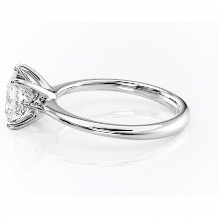 Inel de logodnă Zirena din aur Alb 14kt cu moissanite tăietură princess – Solitar rafinată pentru profil jos | Personalizează și configurează gratuit online [5]