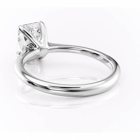 Inel de logodnă Zirena din aur Alb 14kt cu moissanite tăietură radiantă – Solitar rafinată pentru profil jos | Personalizează și configurează gratuit online [3]