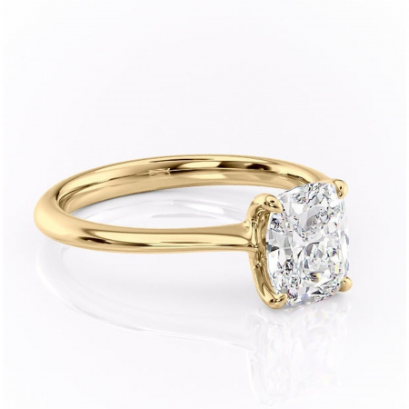 Aur galben - Inel de logodnă Zirena din aur Galben 14kt cu moissanite tăietură asscher – Solitar rafinată pentru profil jos | Personalizează și configurează gratuit online