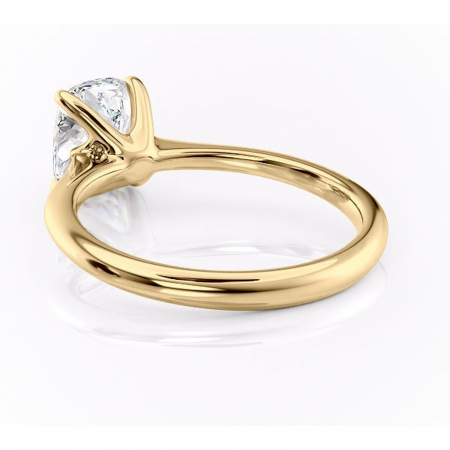 Inel de logodnă Zirena din aur Galben 14kt cu moissanite tăietură asscher – Solitar rafinată pentru profil jos | Personalizează și configurează gratuit online [3]