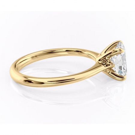 Inel de logodnă Zirena din aur Galben 14kt cu moissanite tăietură asscher – Solitar rafinată pentru profil jos | Personalizează și configurează gratuit online [1]
