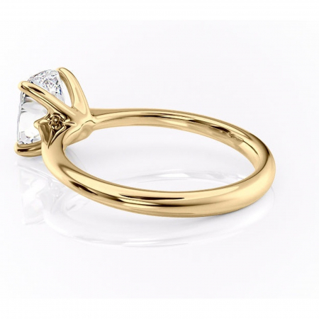 Inel de logodnă Zirena din aur Galben 14kt cu moissanite tăietură asscher – Solitar rafinată pentru profil jos | Personalizează și configurează gratuit online [4]