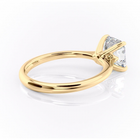 Inel de logodnă Zirena din aur Galben 14kt cu moissanite tăietură asscher – Solitar rafinată pentru profil jos | Personalizează și configurează gratuit online [2]