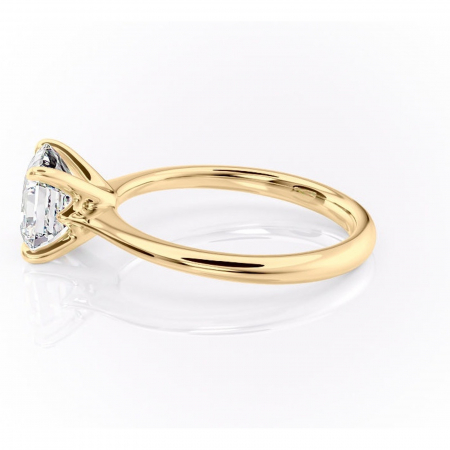 Inel de logodnă Zirena din aur Galben 14kt cu moissanite tăietură asscher – Solitar rafinată pentru profil jos | Personalizează și configurează gratuit online [5]