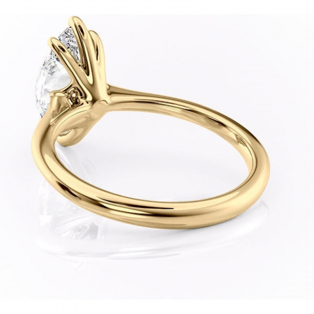 Inel de logodnă Zirena din aur Galben 14kt cu moissanite tăietură marquise – Solitar rafinată pentru profil jos | Personalizează și configurează gratuit online [3]