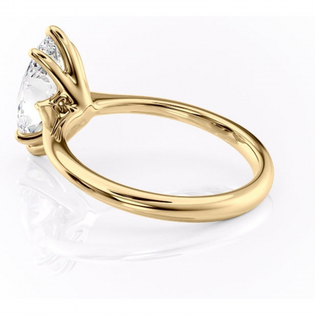 Inel de logodnă Zirena din aur Galben 14kt cu moissanite tăietură marquise – Solitar rafinată pentru profil jos | Personalizează și configurează gratuit online [4]