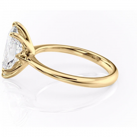 Inel de logodnă Zirena din aur Galben 14kt cu moissanite tăietură marquise – Solitar rafinată pentru profil jos | Personalizează și configurează gratuit online [5]