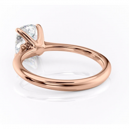 Inel de logodnă Zirena din aur Rose 14kt cu moissanite tăietură asscher – Solitar rafinată pentru profil jos | Personalizează și configurează gratuit online [3]