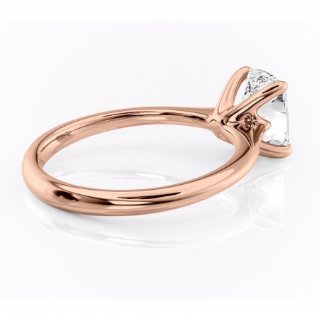 Inel de logodnă Zirena din aur Rose 14kt cu moissanite tăietură asscher – Solitar rafinată pentru profil jos | Personalizează și configurează gratuit online [2]