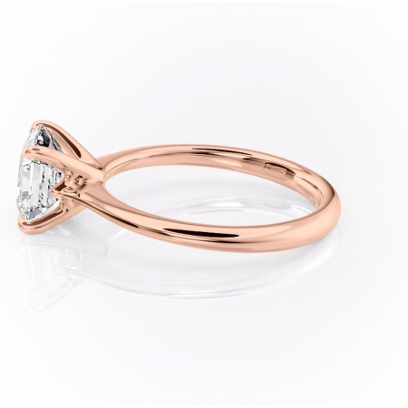 Inel de logodnă Zirena din aur Rose 18kt cu moissanite tăietură asscher – Solitar rafinată pentru profil jos | Personalizează și configurează gratuit online [5]