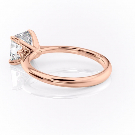 Inel de logodnă Zirena din aur Rose 18kt cu moissanite tăietură asscher – Solitar rafinată pentru profil jos | Personalizează și configurează gratuit online [4]