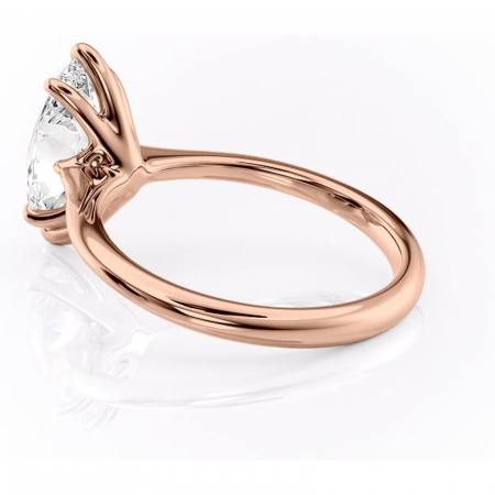 Inel de logodnă Zirena din aur Rose 18kt cu moissanite tăietură marquise – Solitar rafinată pentru profil jos | Personalizează și configurează gratuit online [4]