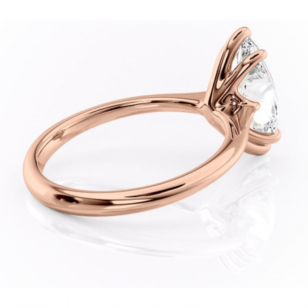 Inel de logodnă Zirena din aur Rose 18kt cu moissanite tăietură marquise – Solitar rafinată pentru profil jos | Personalizează și configurează gratuit online [2]