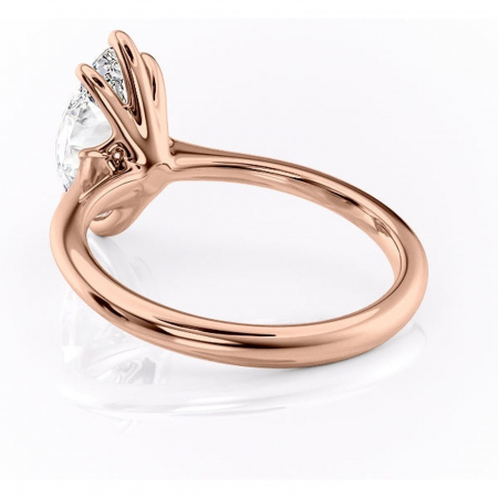 Inel de logodnă Zirena din aur Rose 18kt cu moissanite tăietură marquise – Solitar rafinată pentru profil jos | Personalizează și configurează gratuit online [3]